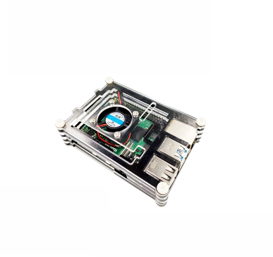[HCM]Vỏ Acrylic Raspberry Pi 4 hai màu Case Box cho Pi4 Kèm Quạt tản nhiệt - VRPI4