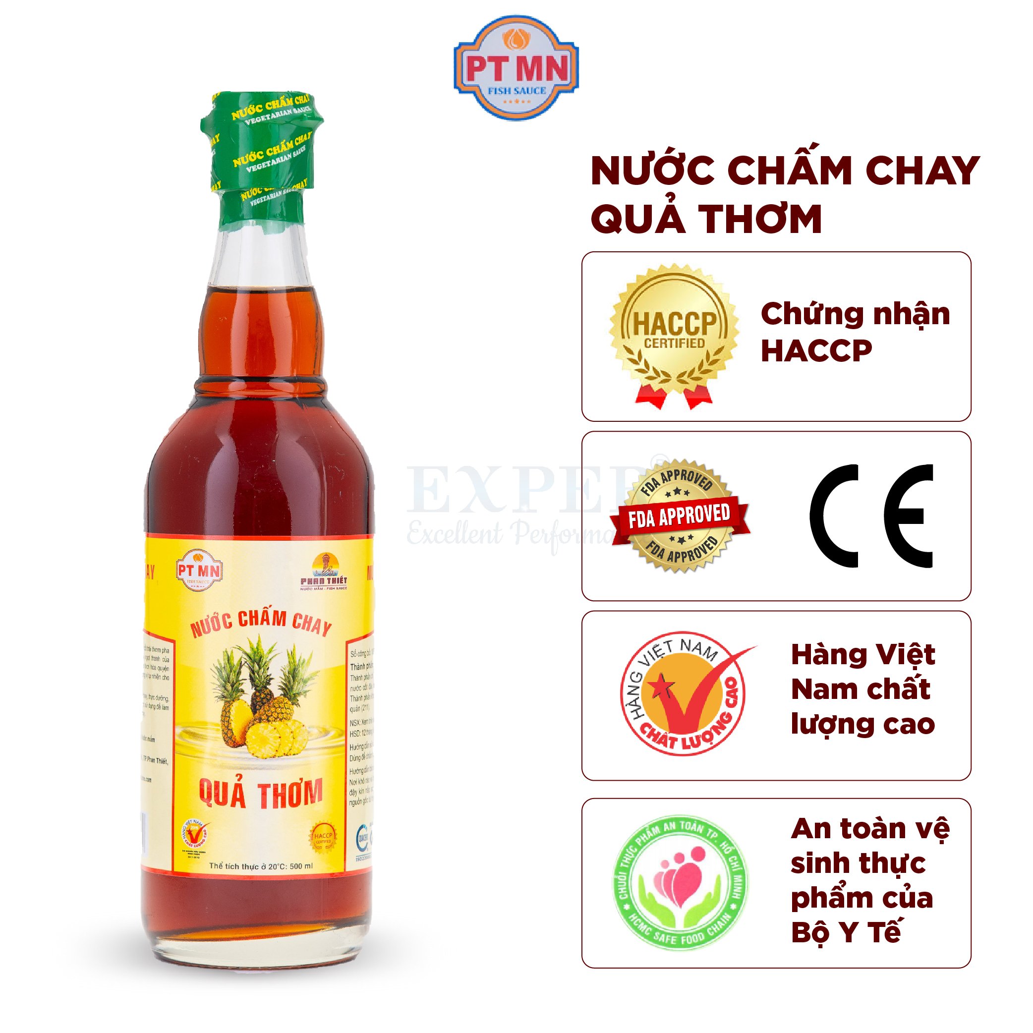 Nước mắm chay Quả Thơm - Phan Thiết Mũi Né chai 500ml. Nước mắm chay cao cấp chiết xuất từ quả thơm tự nhiên