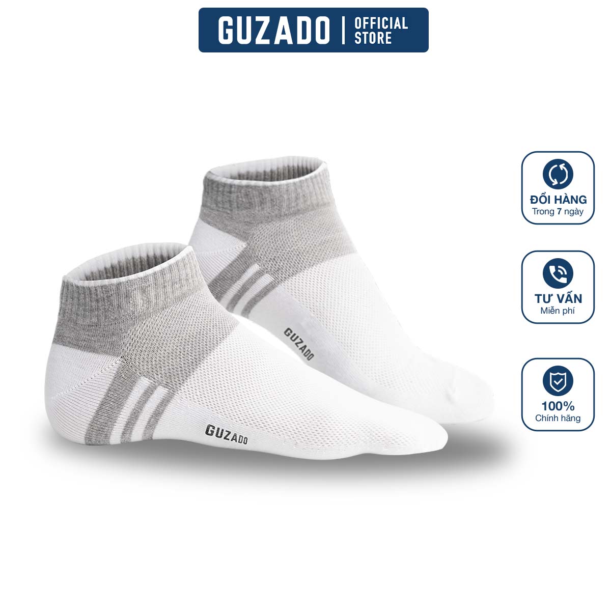  Tất Lười Nam GUZADO Tất Cổ Ngắn Nam Ngắn Cổ Thoáng Khí RSP201 FREESIZE 