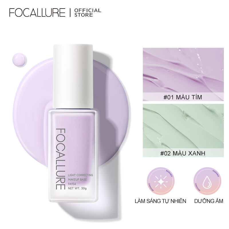 Kem Lót FOCALLURE Dưỡng Ẩm Làm Sáng Da Chống Thấm Nước 30g