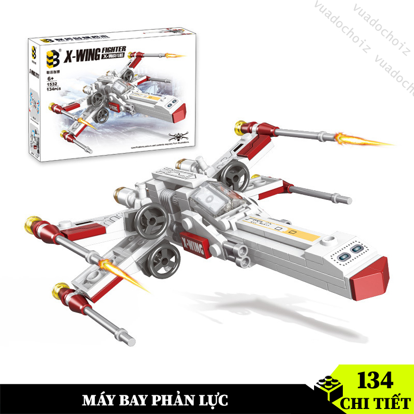 Bộ đồ chơi lắp ráp máy bay 134 chi tiết, lắp ráp mô hình máy bay phản lực đồ chơi cho bé