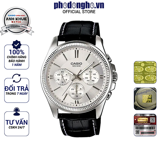 Đồng hồ nam dây da Casio Anh Khuê MTP-1375L-7AVDF