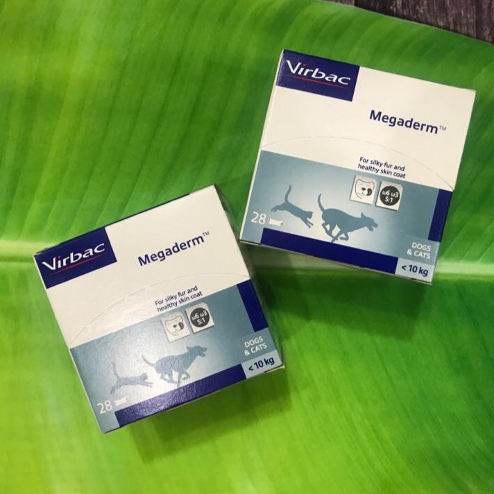 1 hộp 28 gói Virbac Megaderm Gel dinh dưỡng giúp mượt da lông và giảm ngứa chó mèo 4ml (hộp 28 gói )