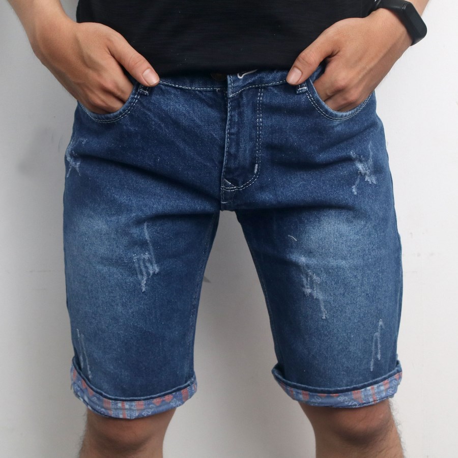 Quần short jean nam QNT37 quần ngố jean chất bò cực chất - quần jean nam lửng