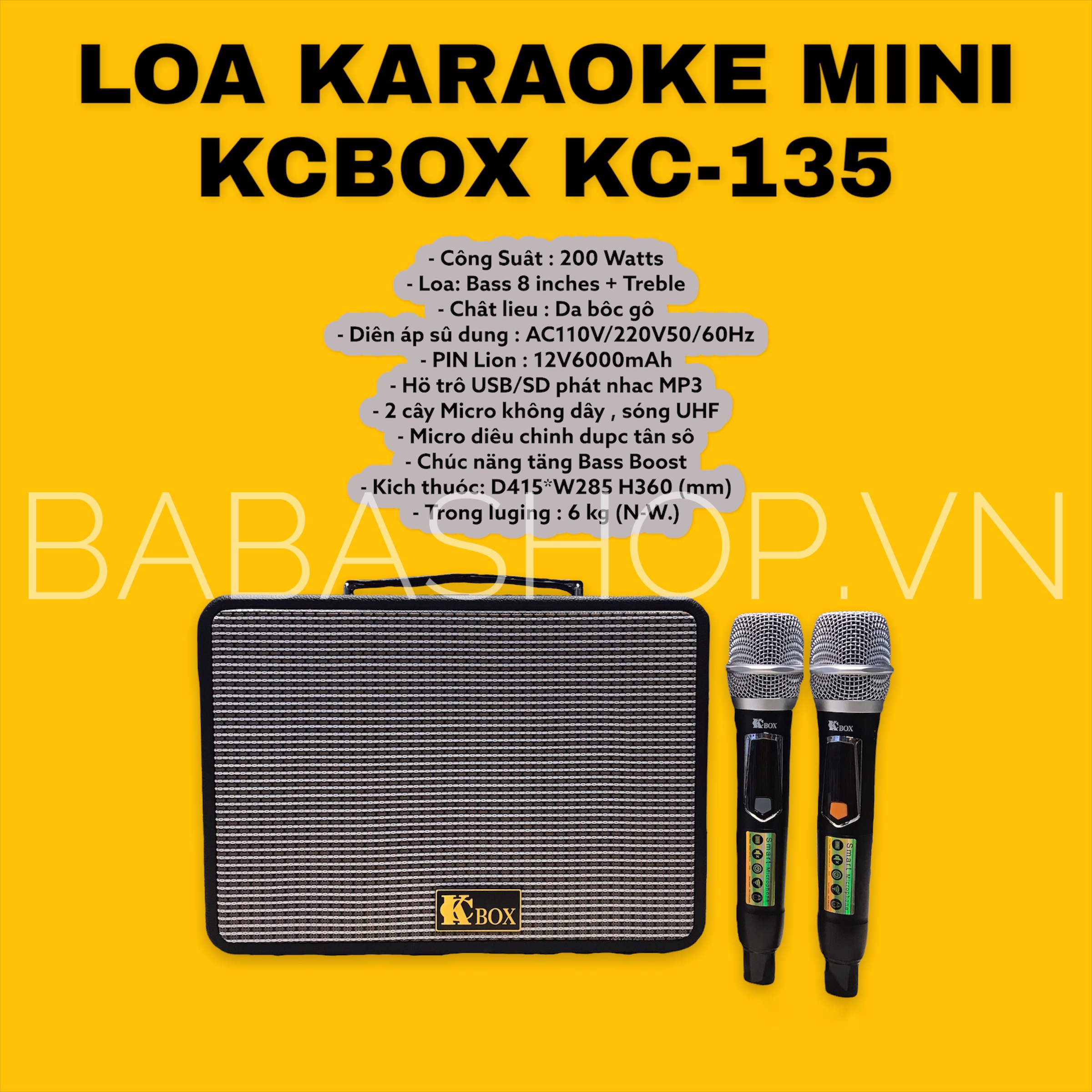 Loa karaoke xách tay kcbox kc-135, kc 135, kc135 - thế hệ 2022