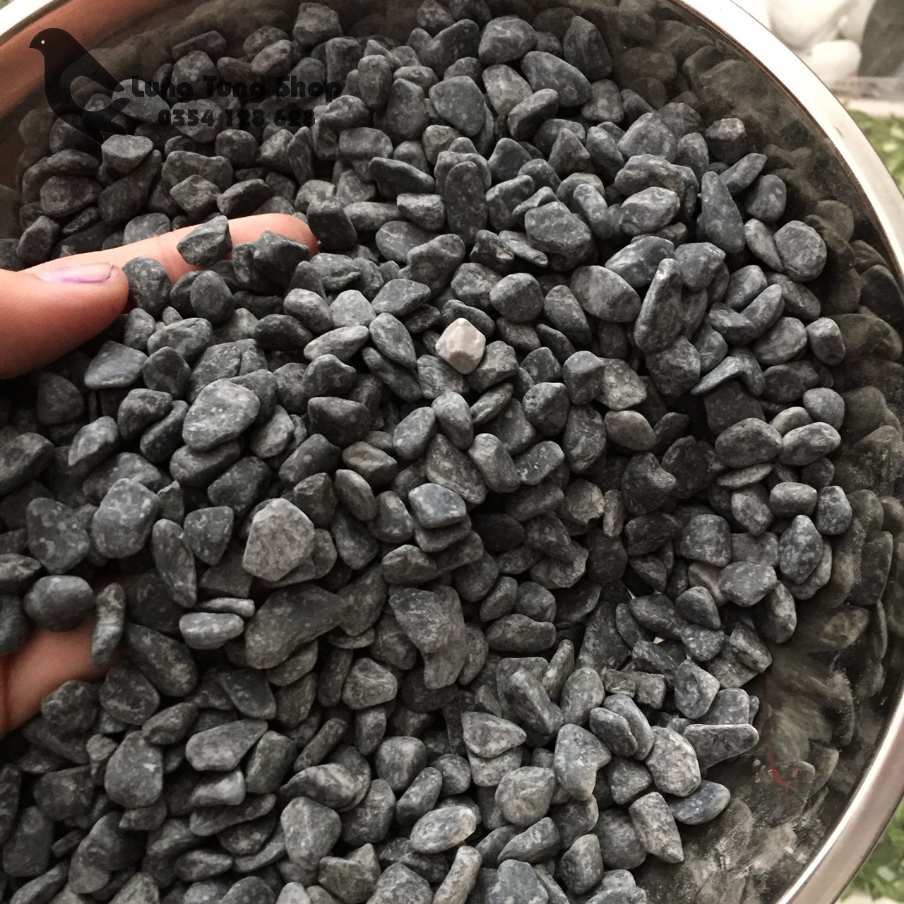 [HCM]Đá sỏi màu đen - đá trang trí