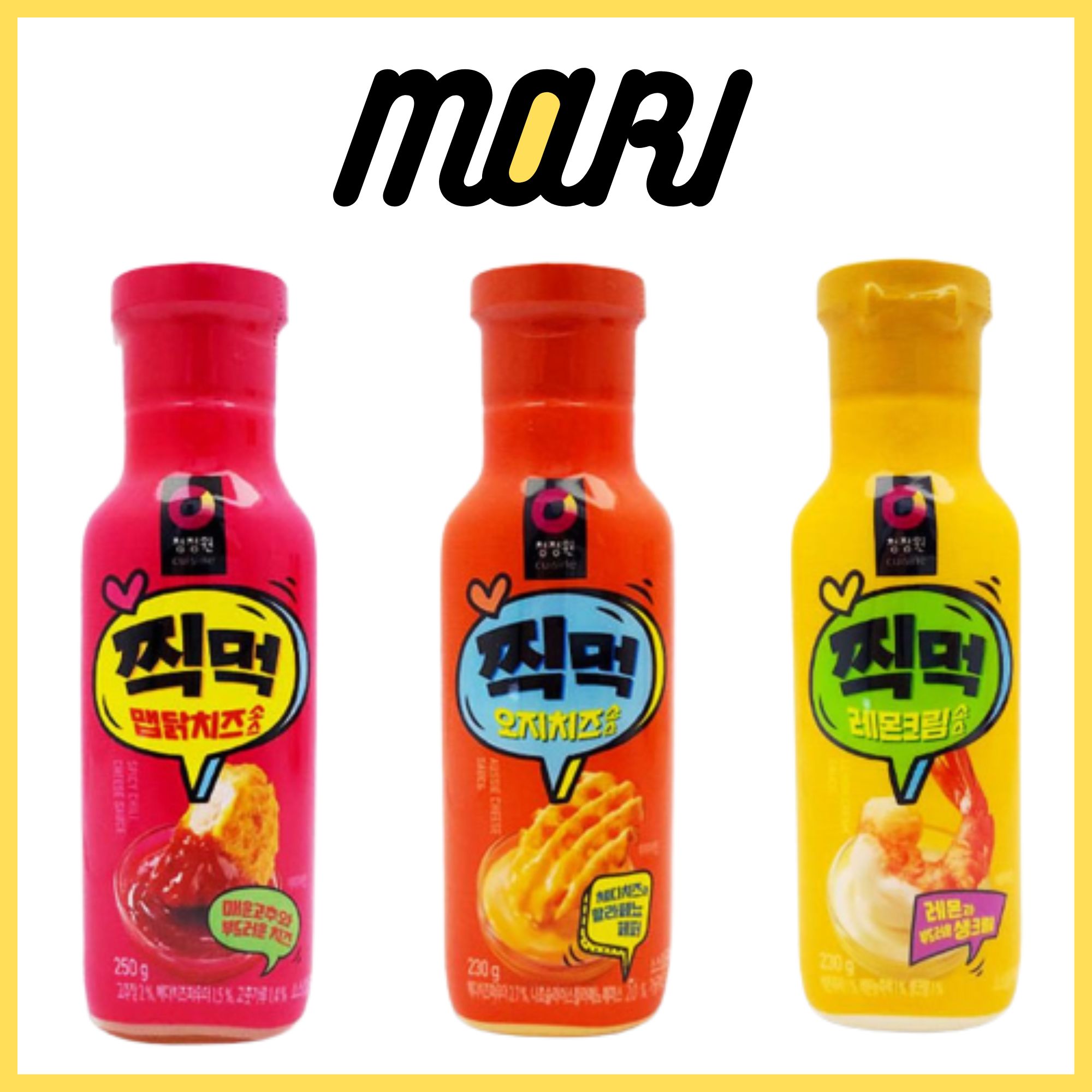 Sốt phô mai cay chấm gà rán, khoai tây chiên, rau củ chiên Chungjungone 230g, 250g