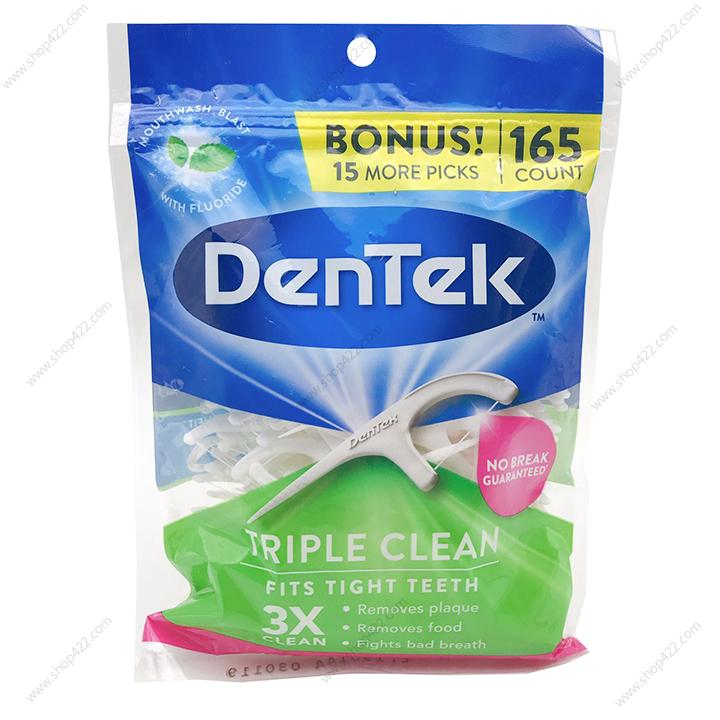 Chỉ tăm nha khoa dentek triple clean 165 cái