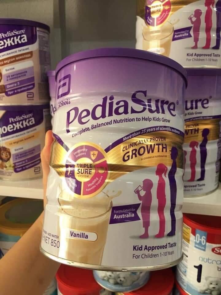 Sữa pediasure nga 850g, pediasure úc 850g nắp tím