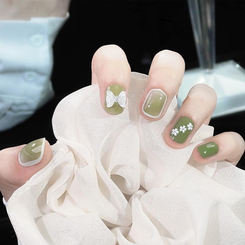 Bộ 24 Móng tay giả nhám , nail giả A128 (Tặng kèm keo dán móng tay)