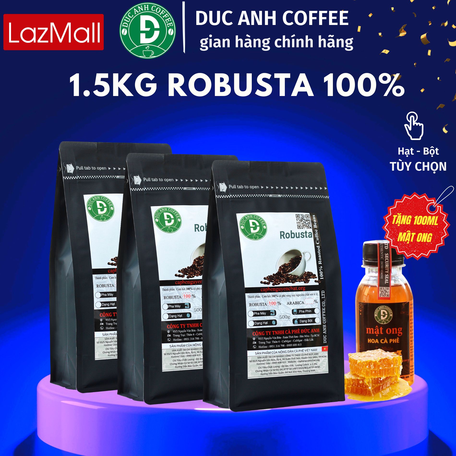 2kg Cà Phê Robusta DUC ANH COFFEE rang mộc dùng pha Phin - Pha máy đậm, mạnh, hậu ngọt,cafein cao được nhiều người chọn lựa, - cà phê Đức Anh