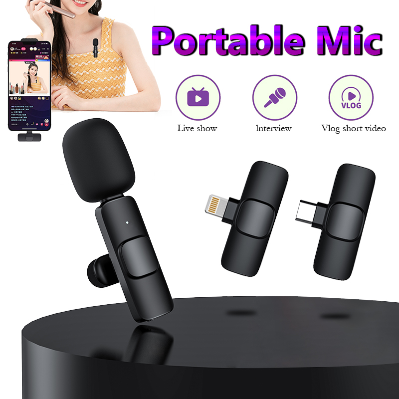Micro không dây cài áo thu âm cao cấp cho điện thoại micro mini cài áo không dây kẹp cổ áo thu âm livestream