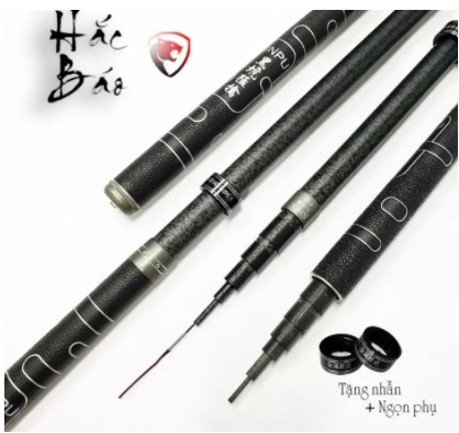 Cần câu tay 6H Hắc báo cần câu đơn câu đài chất liệu carbon tặng kèm nhẫn và Phao Lưỡi cước khi mua cần CD17