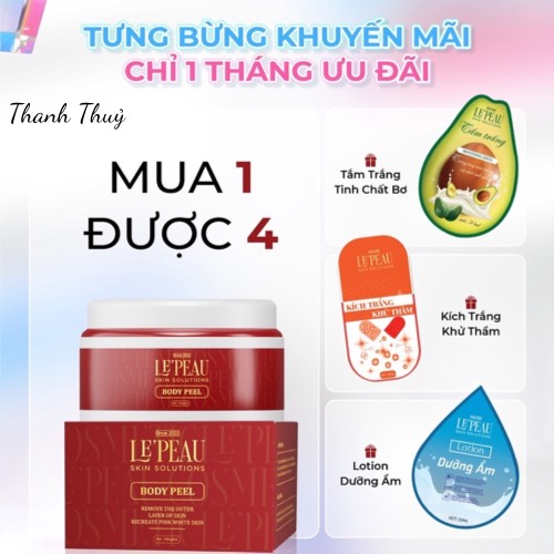 Peel nách vi tảo retinol, peel body trắng da mờ thâm sau 7 ngày LEPEAU