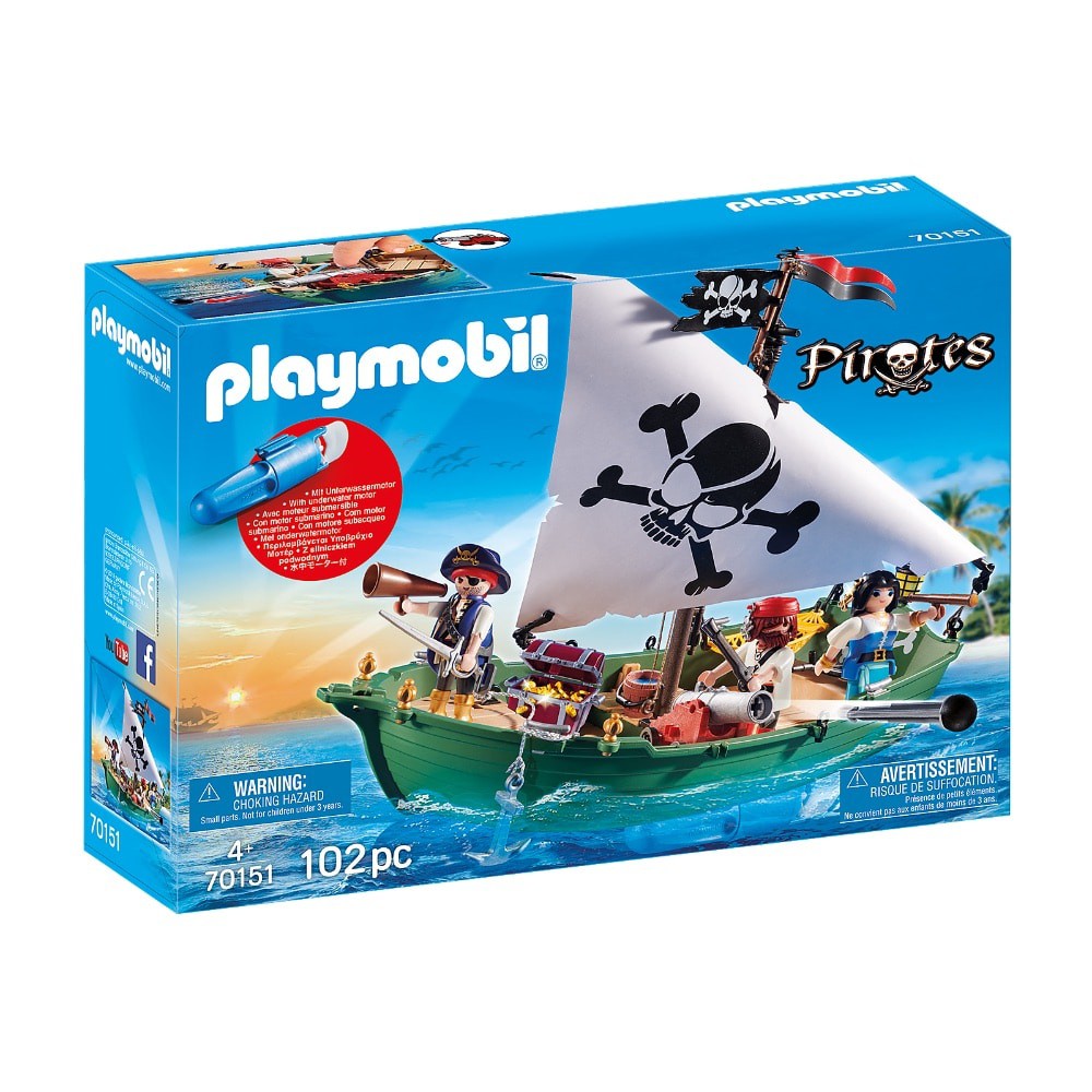 Đồ chơi mô hình Playmobil Tàu hải tặc với động cơ dưới nước - Funnyland
