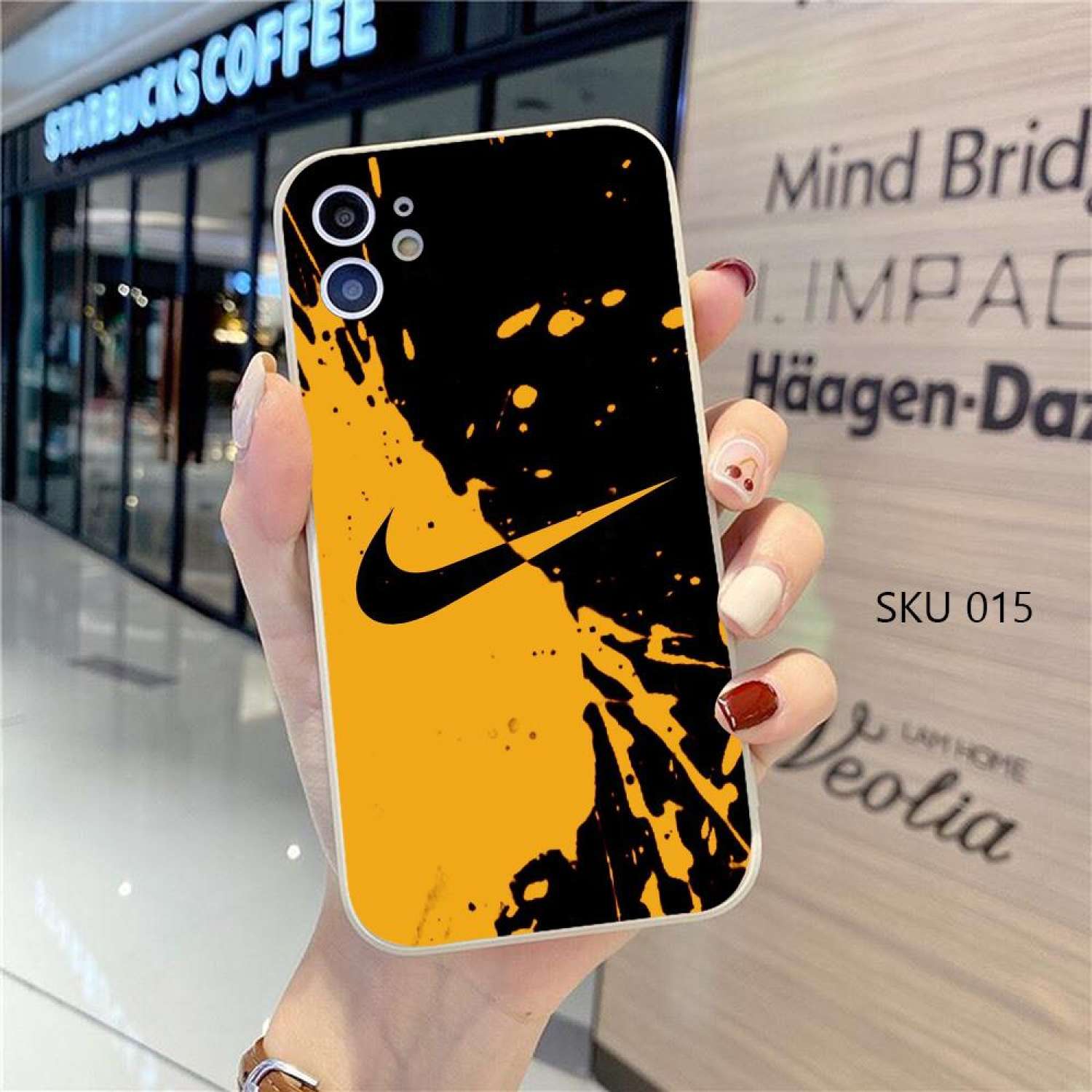 Ốp lưng hình logo nike dẻo mềm cạnh vuông chống sốc bảo vệ camera cho dòng máy iρhone