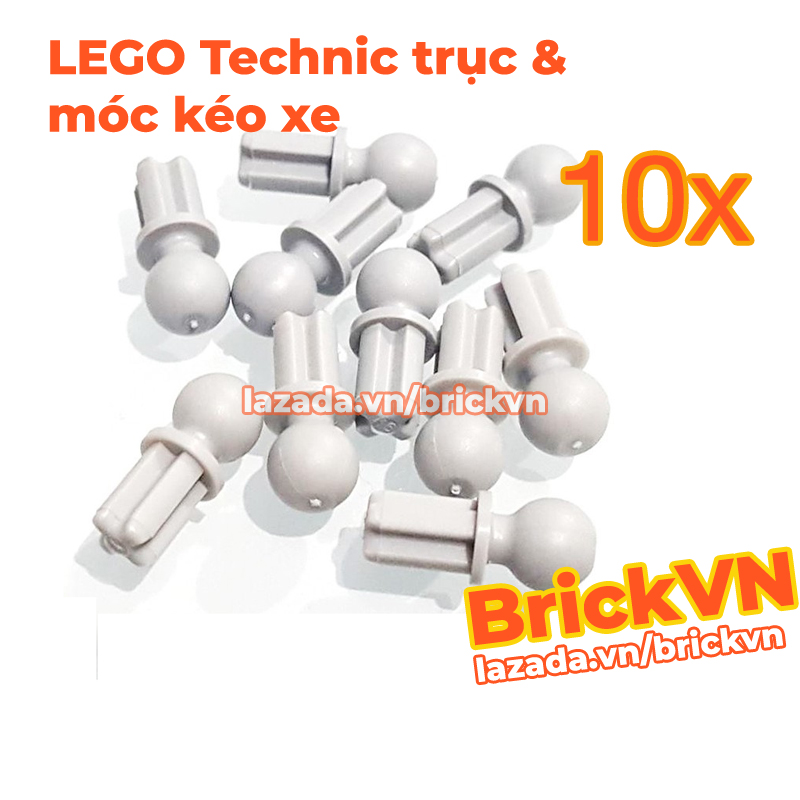 Phụ kiện lego technic trục với đầu móc kéo, xám nhạt id 4211375 2736