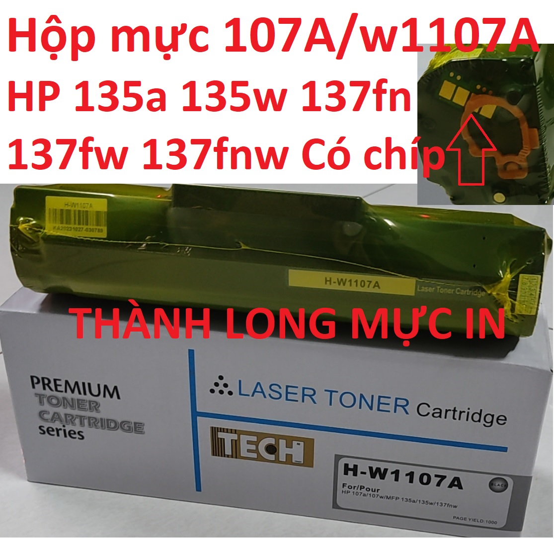 Hộp mực 107A Có Chíp cho HP MFP 135A 135w 137fn 137fw 137fnw - 107w - w1107a tương thích lắp vào là in, mới 100%