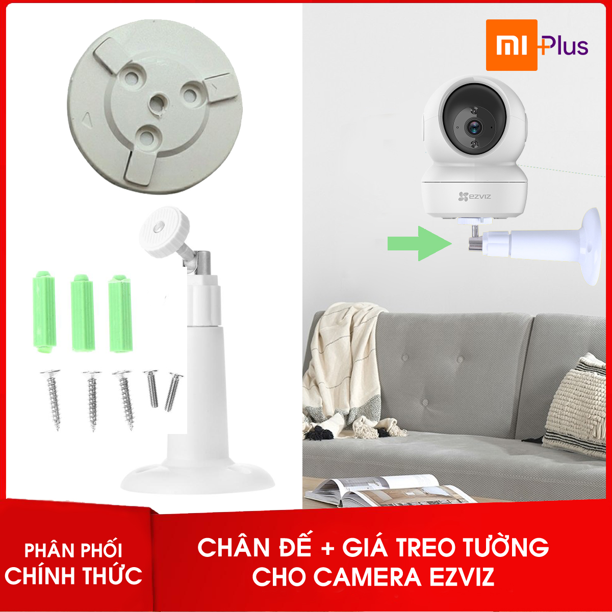 Chân đế + giá treo cho camera wifi an ninh Ezviz C6N, TY2