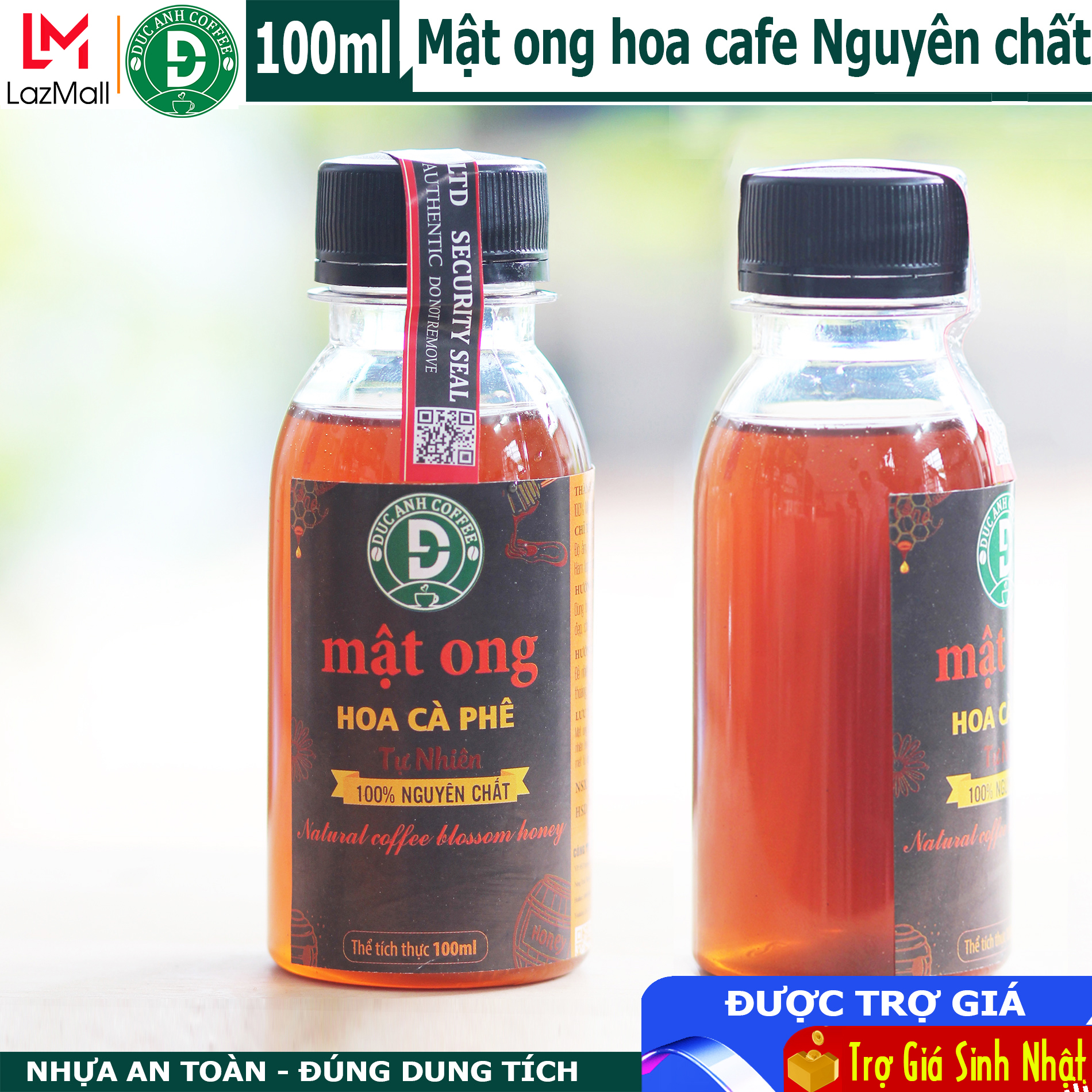 [GIÁ DÙNG THỬ] Chai 100ML Mật ong nguyên chất hoa,chai tiện dụng thương hiệu DUC ANH COFFEE của công ty cà phê Đức Anh - Mat ong Duc Anh - TOP