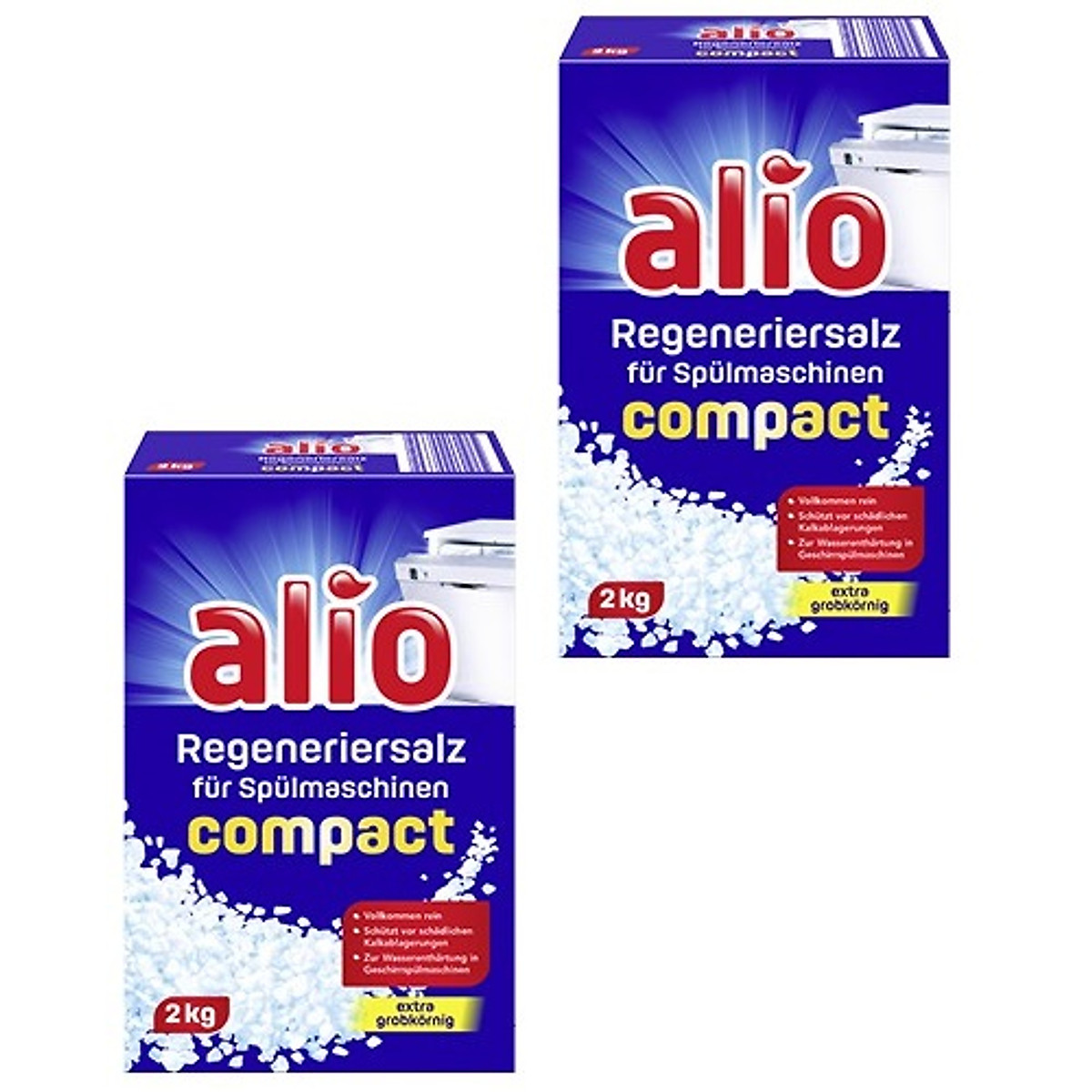 Muối rửa bát Alio Compact 2kg nhập khẩu Đức + Tặng que thử nước cứng
