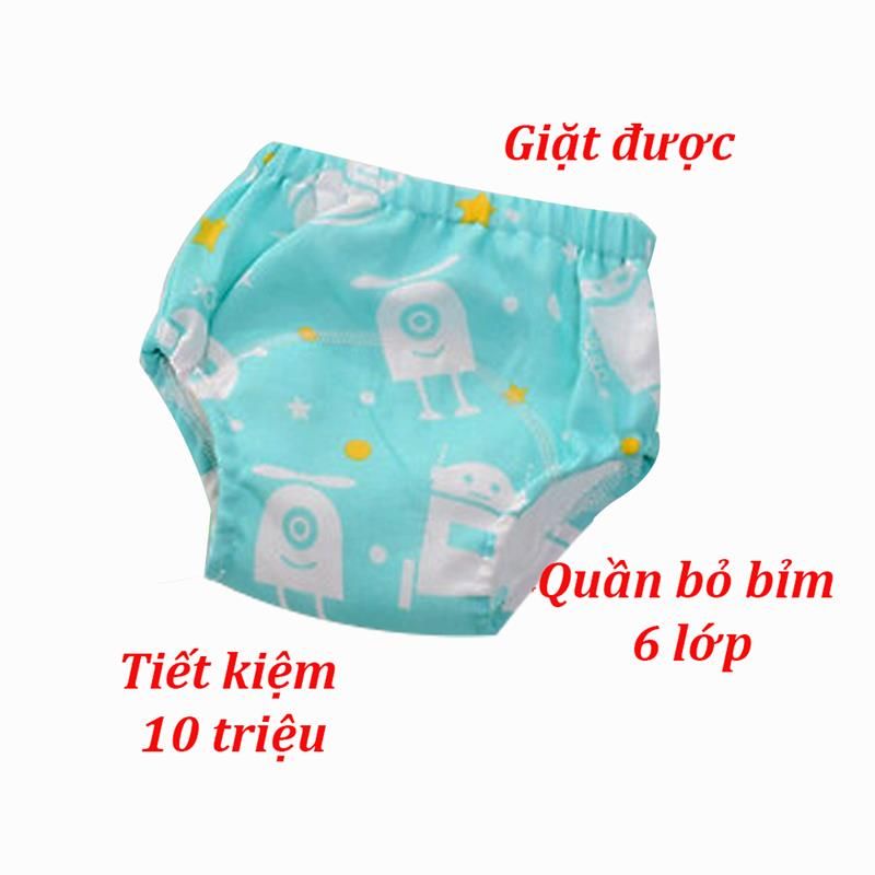 Quần Bỏ Bỉm Vải 6 Lớp Cao Cấp Cho Bé Từ 4 Đến 30Kg Loại Tốt