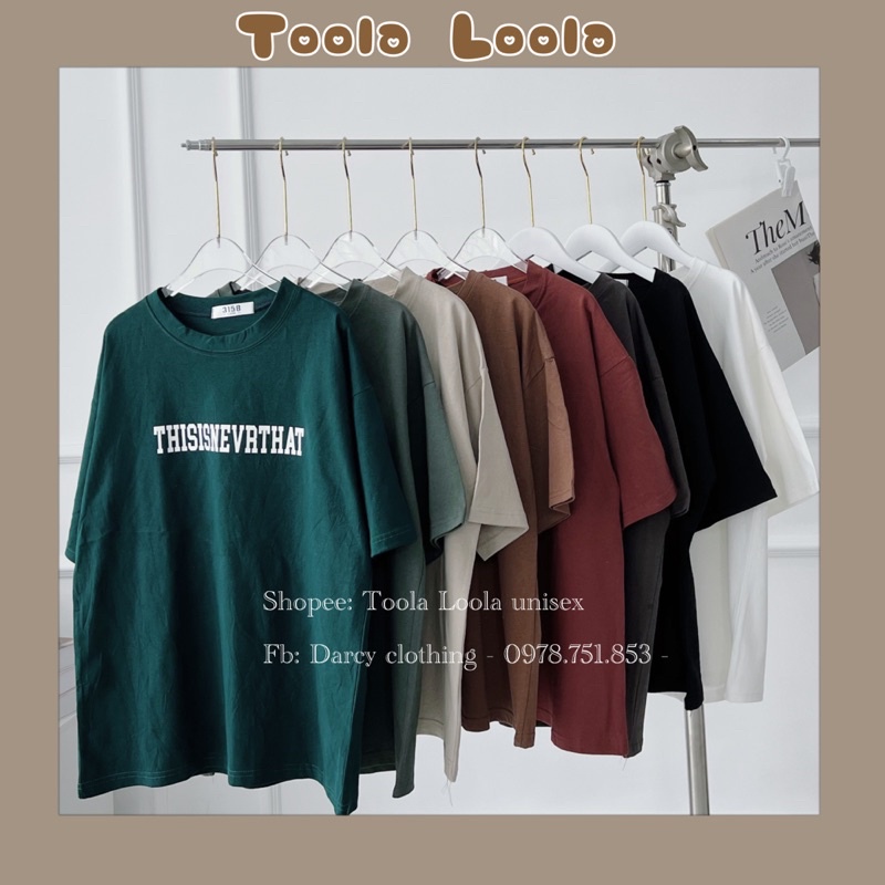 Áo thun unisex tay lỡ cổ tròn in họa tiết This Is Never That vải cotton cao cấp