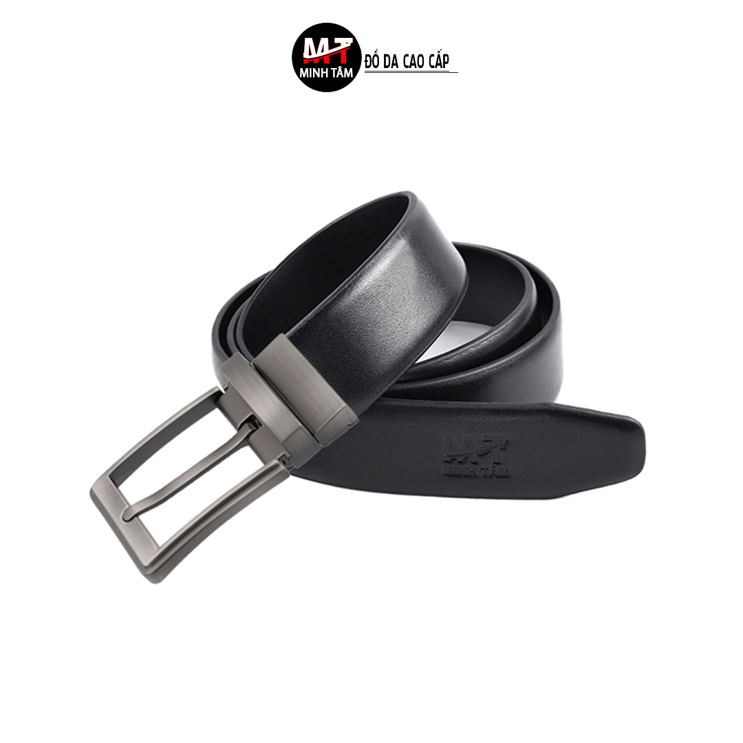 [HCM]Thắt lưng nam Minh Tâm da bò 3 lớp , khóa kim xoay MT040H