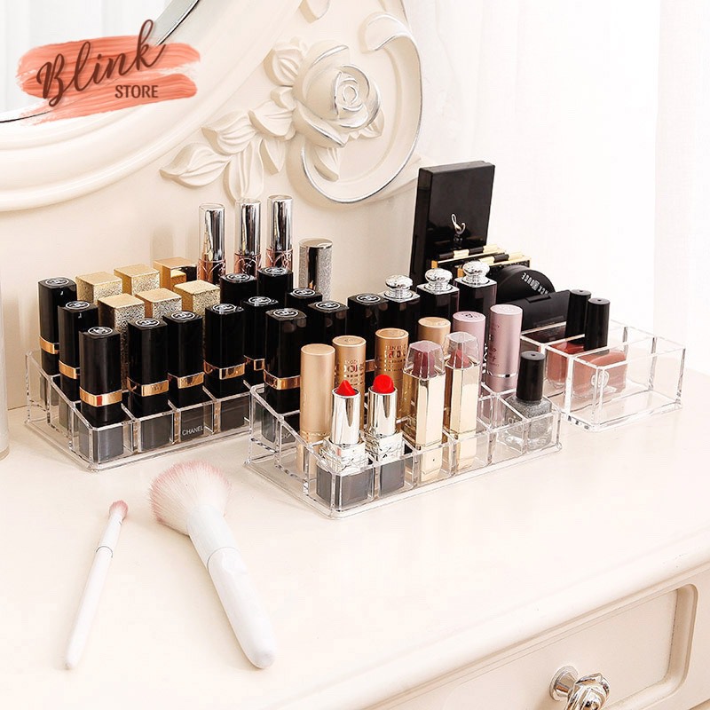 Kệ đựng mỹ phẩm, SON MÔI.Thiết kế 9/12/24/36 ô. Chất liệu mica trong suốt, dày dặn siêu bền dùng trang trí góc trang điểm, tiết kiệm diện tích và dễ dàng chọn màu son. Thanh toán khi nhận hàng.