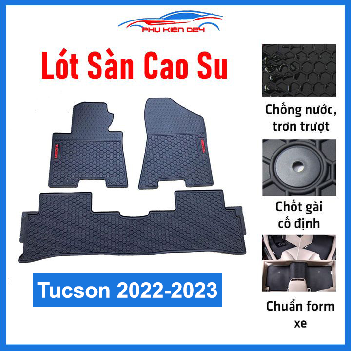  Thảm lót sàn cho xe 3D Tucson 2022-2024 thảm trải sàn xe hơi không mùi chống trơn trượt mài mòn tốt 