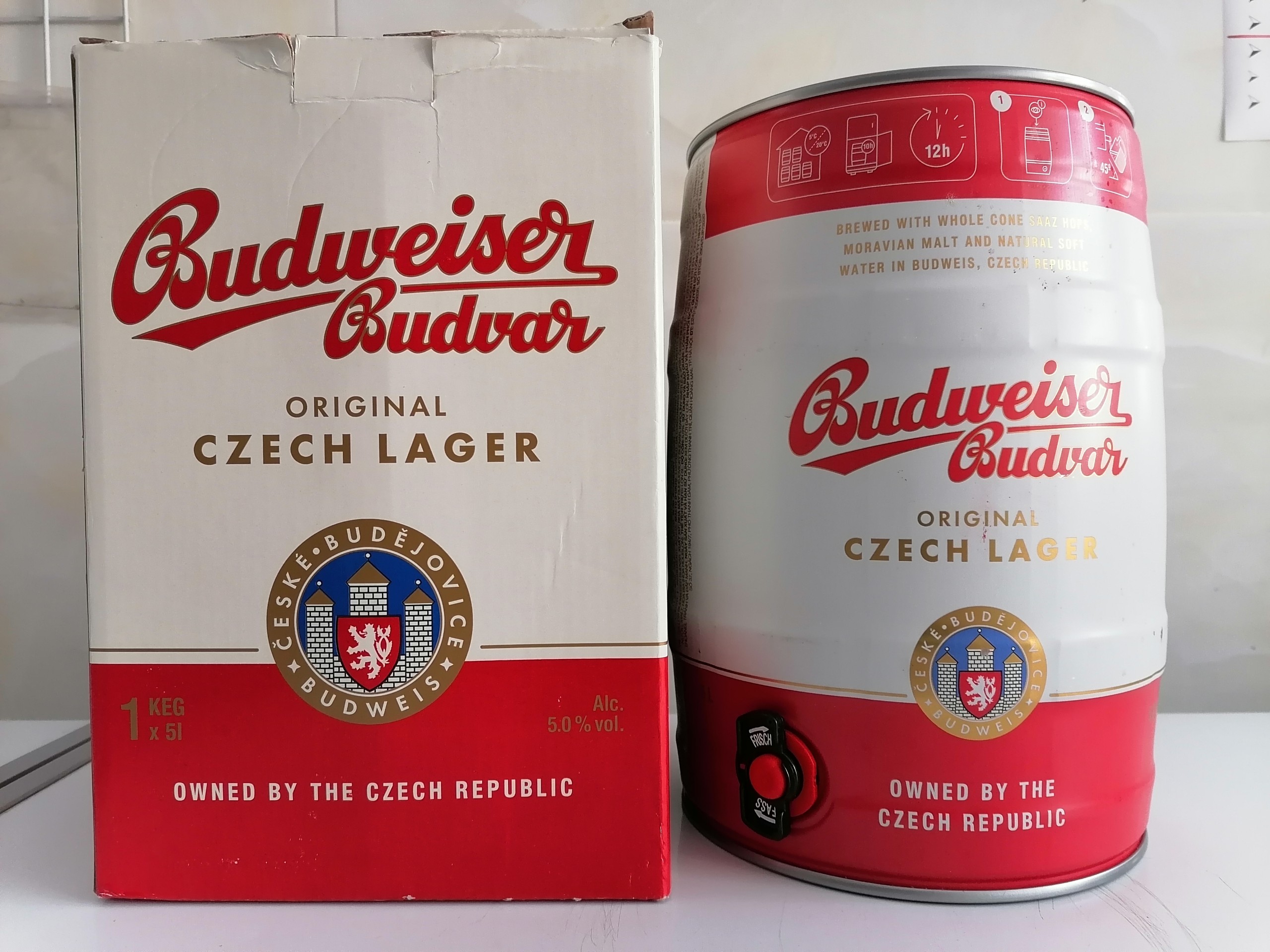 [THÙNG 5 Lít] BOM BIA THÙNG NHÔM [Czech] BUDWEISER Original Lager Beer