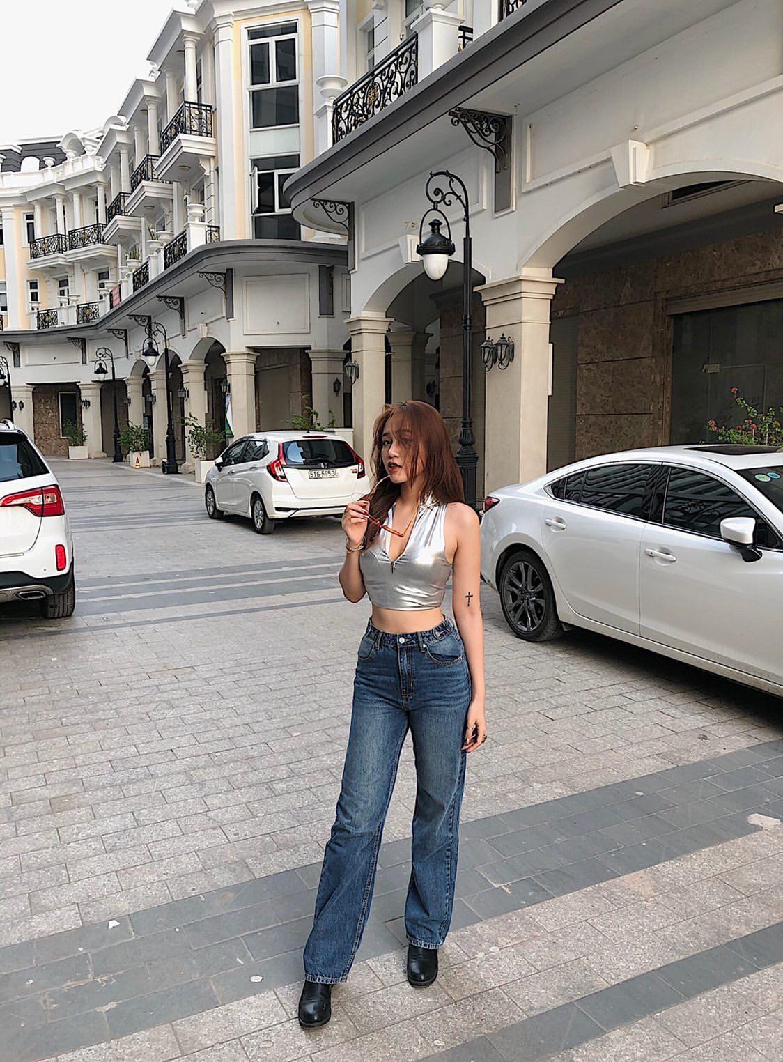 Quần three button jeans thời trang