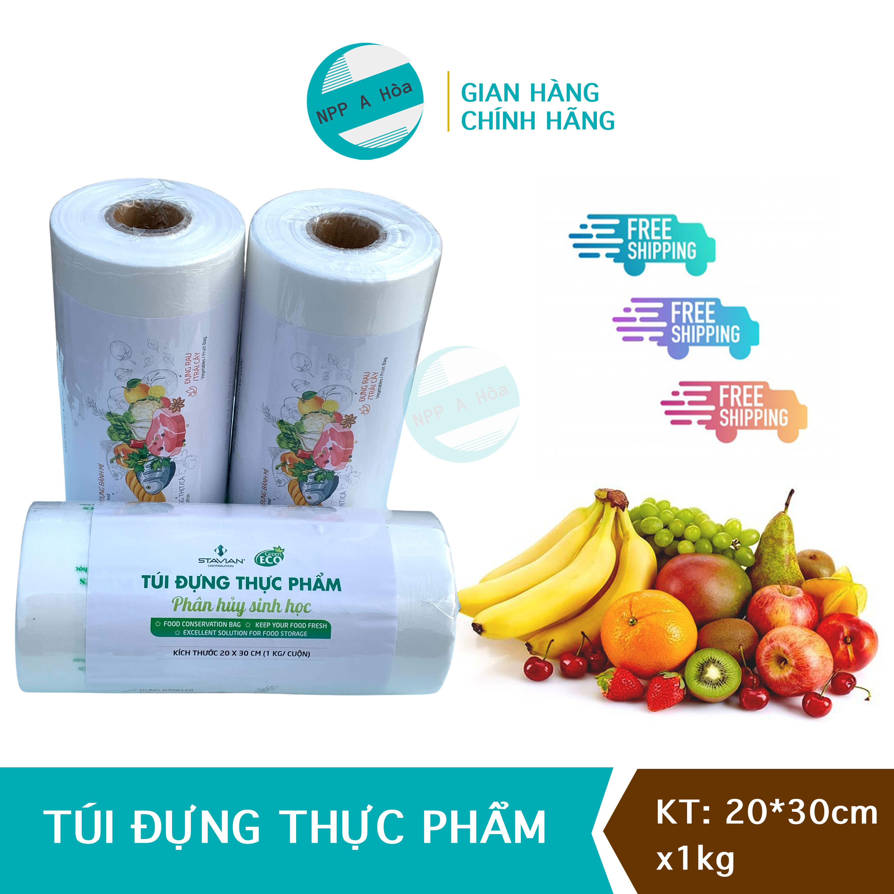 Túi đựng thực phẩm sinh học tự hủy GREEN ECO KT 20*30cm 1kg/cuộn