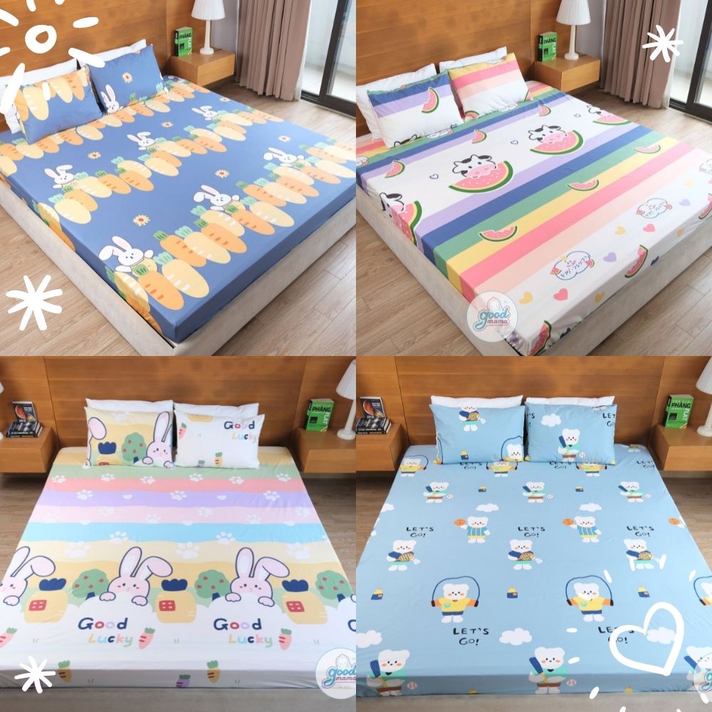 Grap Chống Thấm Cho Bé Goodmama KT 1m6-2m-20cm(ko vỏ gối)-Ga chống thấm 20cm- ga chống thấm cho nệm dày