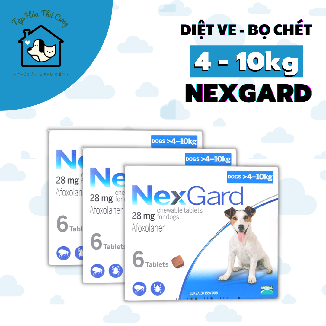 1 viên Nexgard trị ve rận bọ chét cho chó 4-10kg chính hãng VIPHAVET xuất xứ Pháp