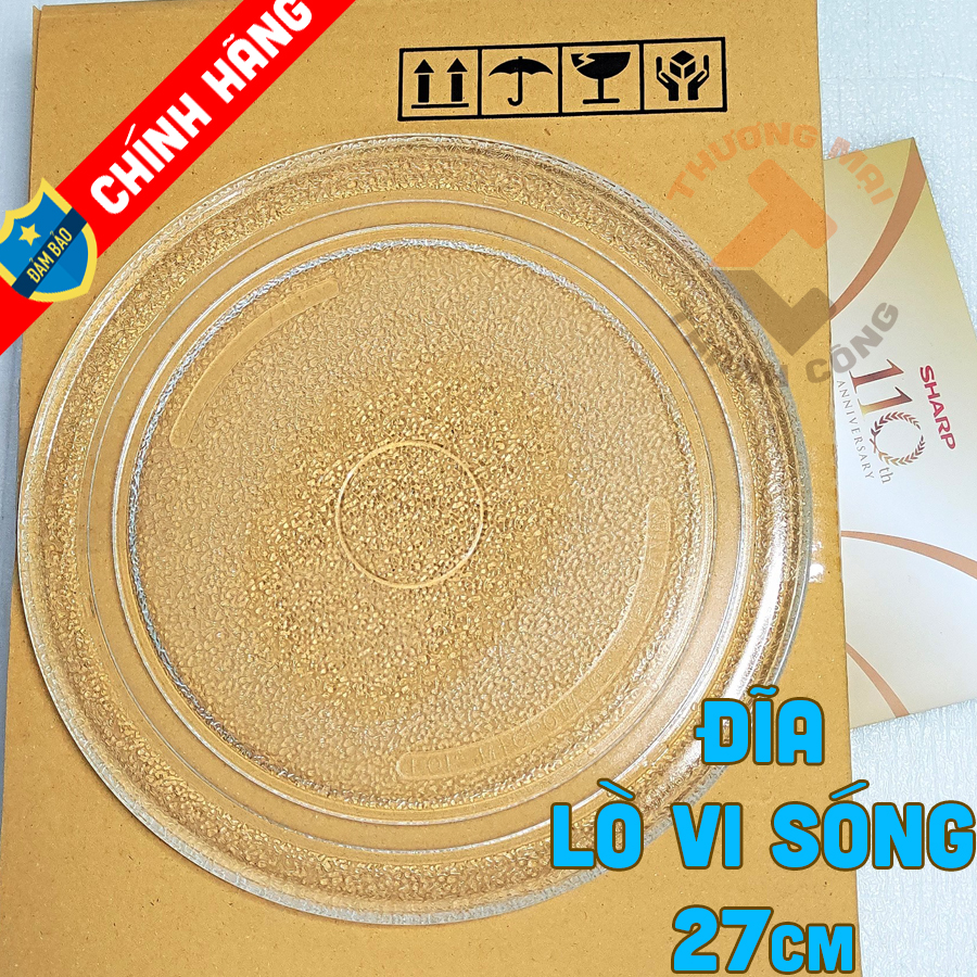 Đĩa thủy tinh lò vi sóng sharp chính hãng - đường kính 272mm