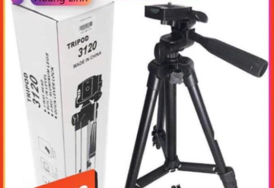 Tripod Giá 3 chân Chụp Ảnh quay phim, livestrem Tripod điện thoại, máy ảnh 3120 sơn đen Chắc Chắn Cao Cấp Có Remote Bluetooth