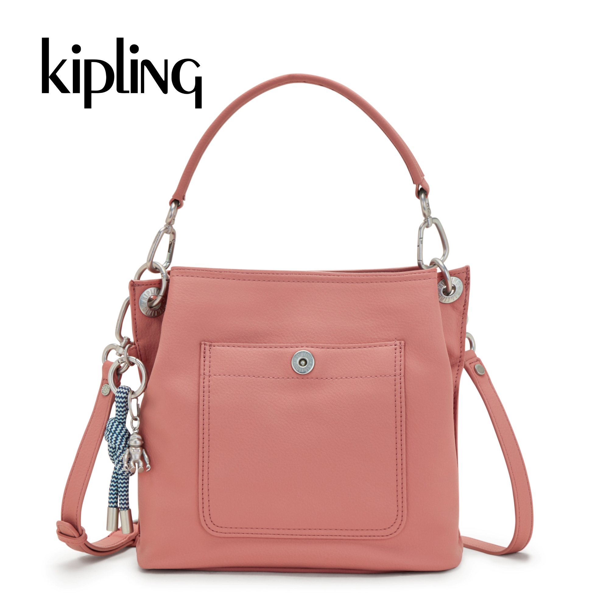 Kipling túi đeo vai thais - black fl/ almost rose pb/ soft almond pb/ serene navy pb - huki6779