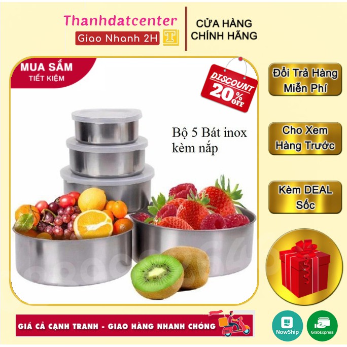 💥💥bộ 5 hộp đựng thực phẩm inox hàng cao cấp 💥siêu hot💥