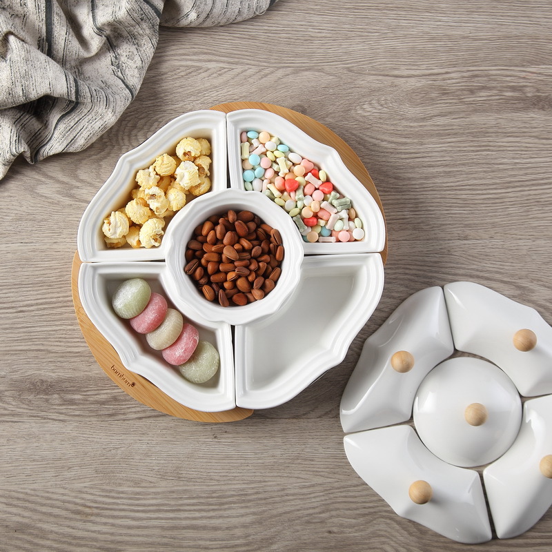 Mua khay mứt 4 cánh hoa gốm sứ đẹp