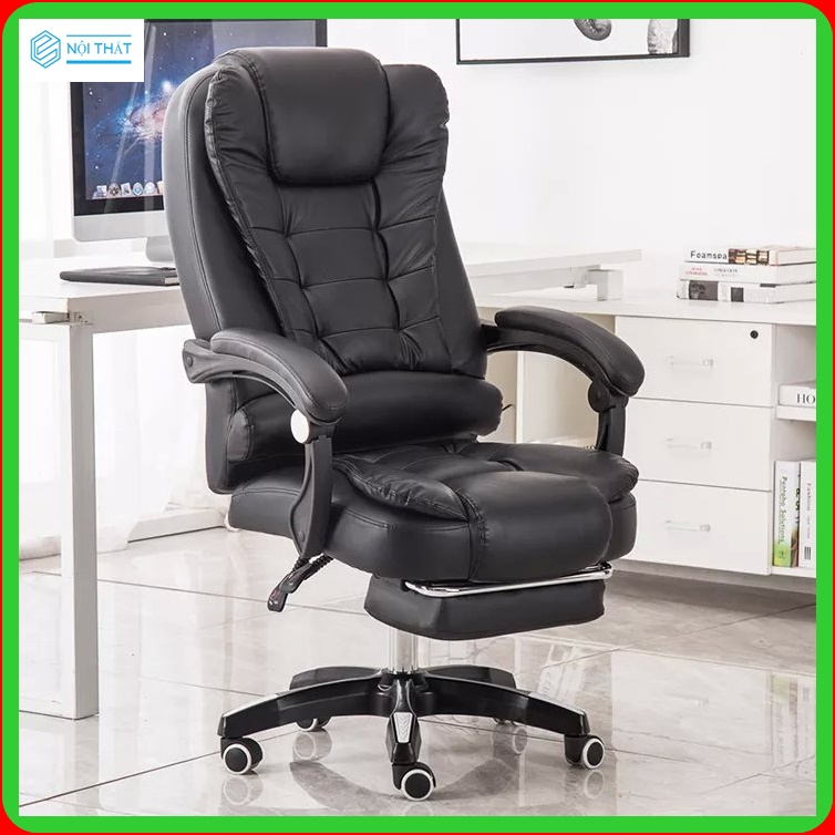 Ghế giám đốc,ghế văn phòng,chân xoay 360 độ hàng nhập khẩu cao cấp,có gác chân tích hợp massage lưng tiện dụng