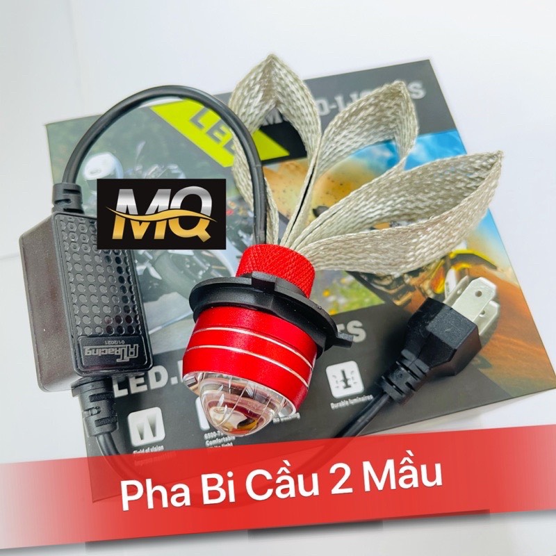 Đèn pha led bi cầu mini 2 mầu vàng trắng