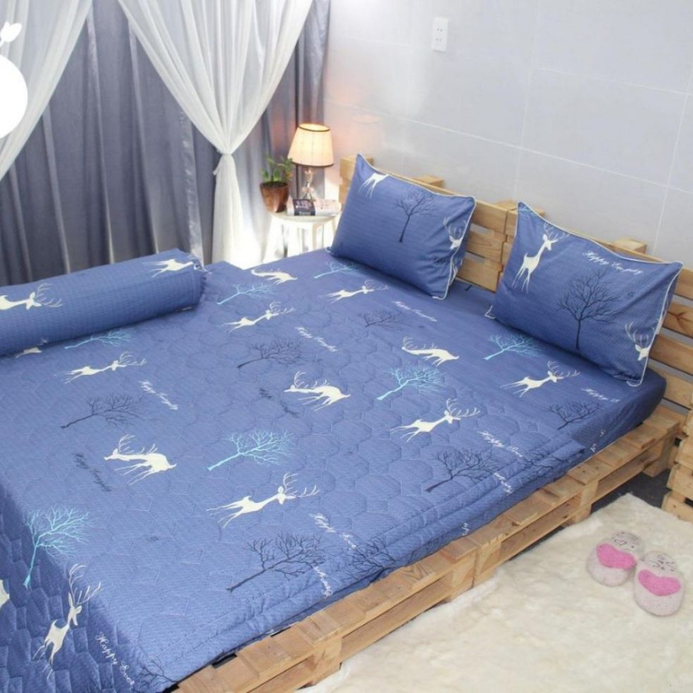 Bộ ga gối cotton việt nam m6 không chăn/ mền