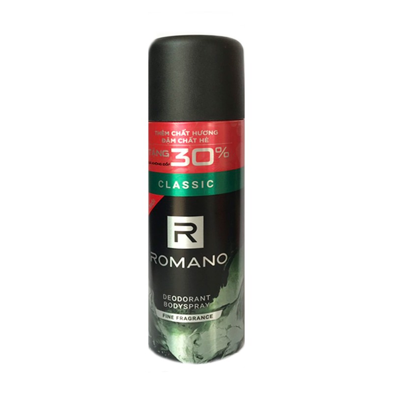 Xịt thơm body cho nam Romano Classic hương nước hoa tặng 30% dung tích chai 195ml hương nam tính lịch lãm – Mỹ phẩm Mộc Lan.