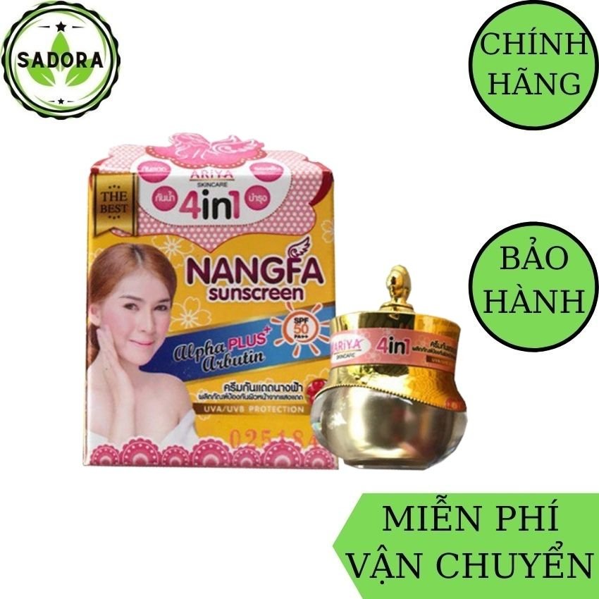 [HCM][Freeship+Quà] Kem Chống Nắng Che Khuyết Điểm Nangfa Thái Lan SADORA giúp nâng tông da làm kem nền da trắng sáng kiềm dầu-5g