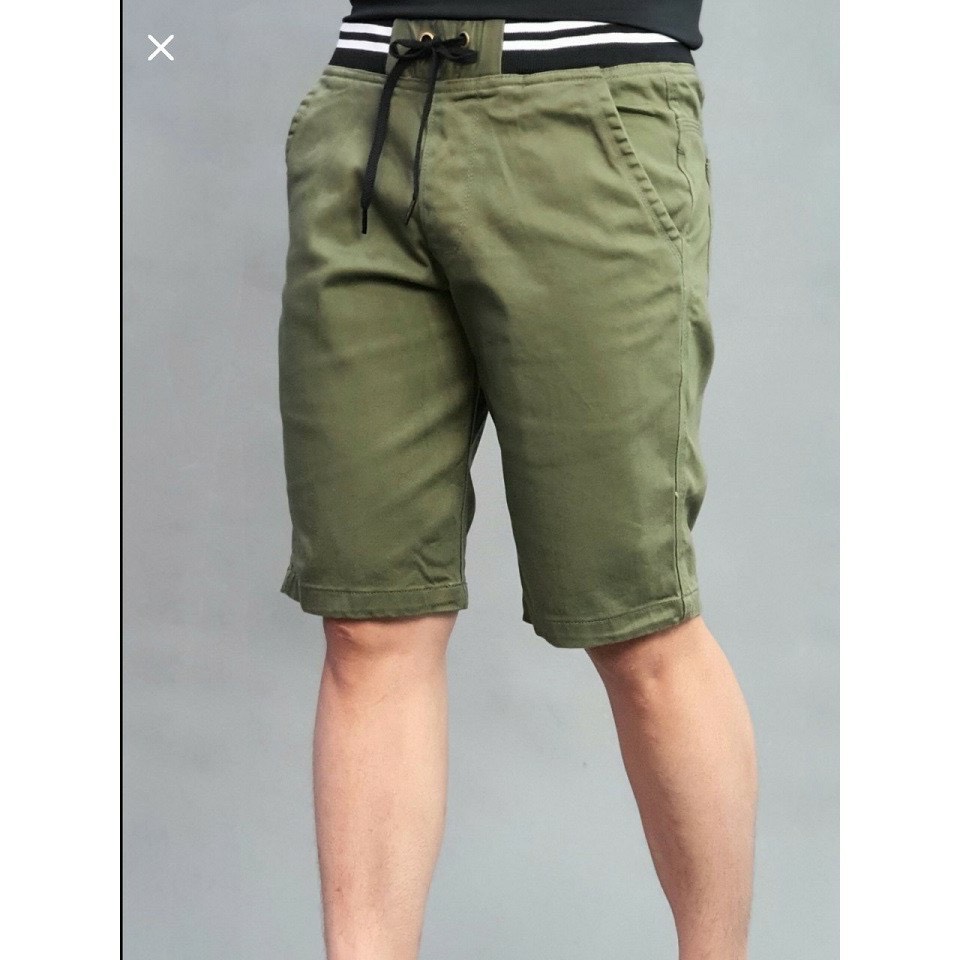 Quần short kaki nam lưng thun mẫu trơn lt01 size 28 đến 34