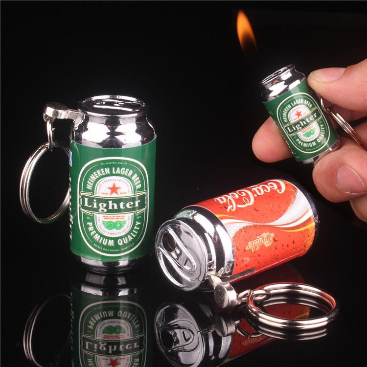 Móc khóa bật lửa (hộp quẹt) hình lon bia heineken, cocacola độc đáo