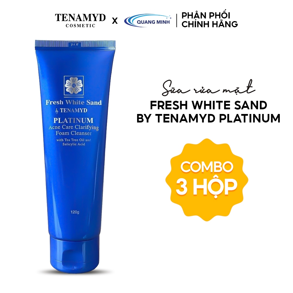 Sữa rửa mặt dành cho da mụn Fresh White Sand By Tenamyd Platinum Acne Care Clarifying Foam Cleanser