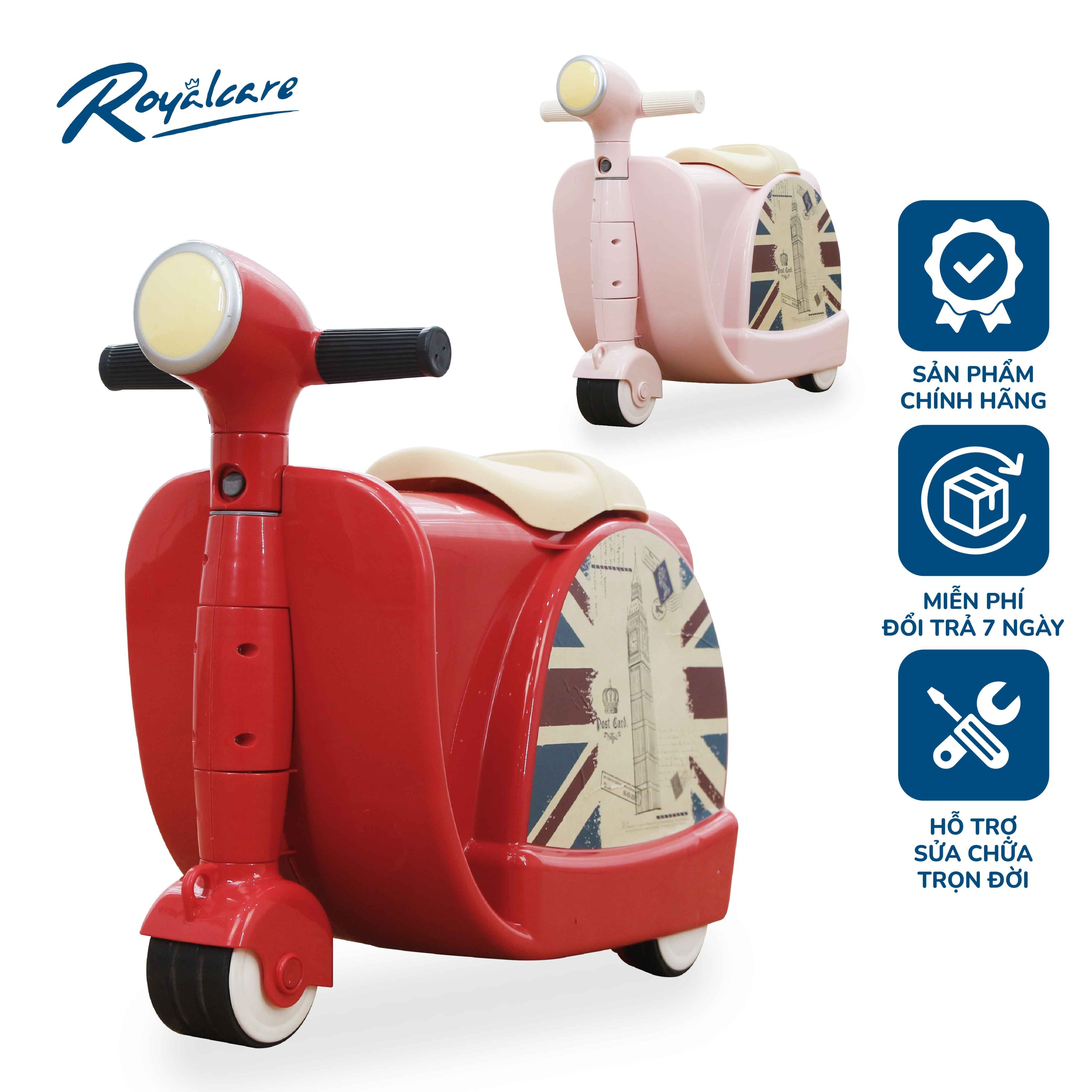 Va li xe Vespa chòi chân kiêm xe kéo cho bé Royalcare 822217
