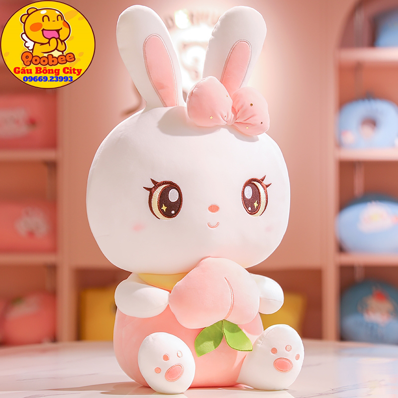 Thỏ Bông Ôm Trái Đào Cao Cấp Gấu Bông City